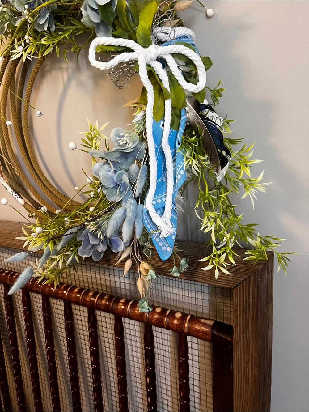 Authentic Lariat Rope Wreath Western Cottage Farmhouse Decor